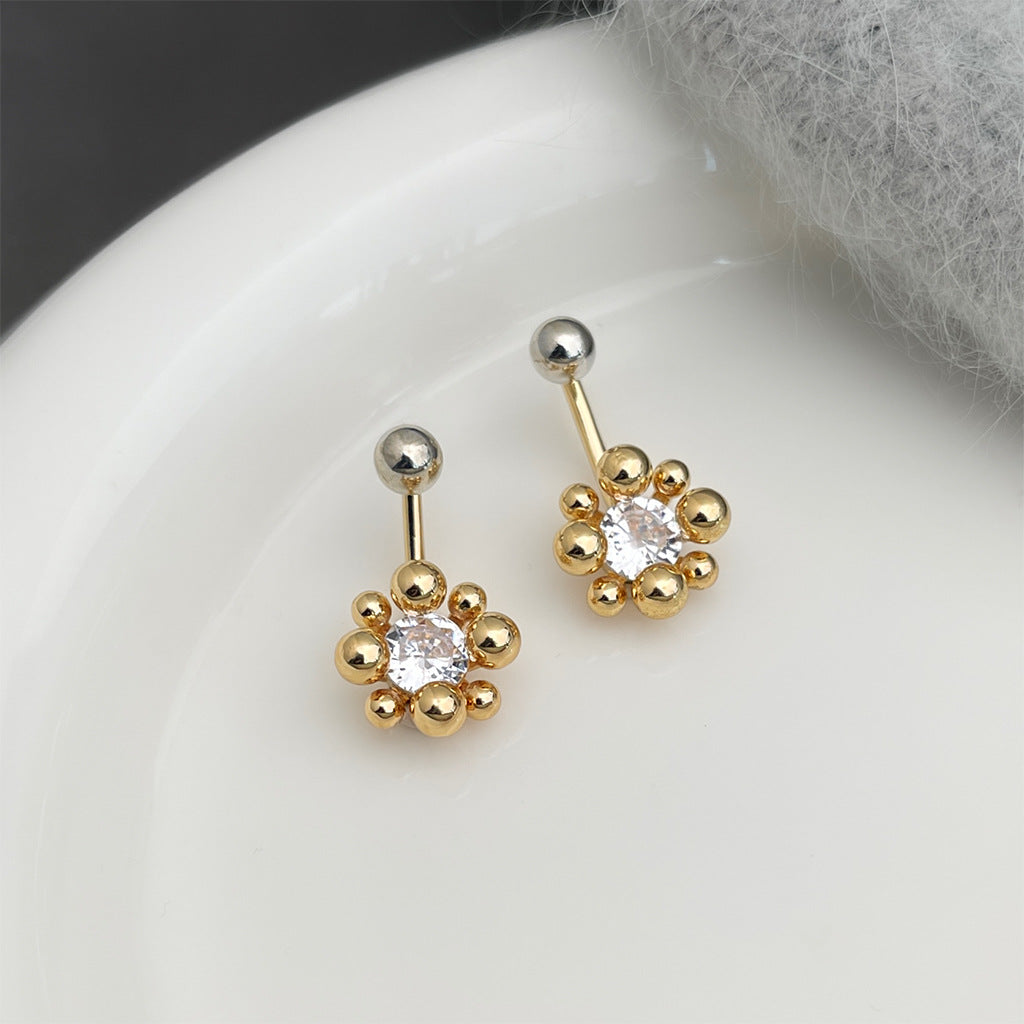 A廠 日韓款一款兩戴花鋯石耳環 批發 折扣@洽客服 26.01.W1「4663」