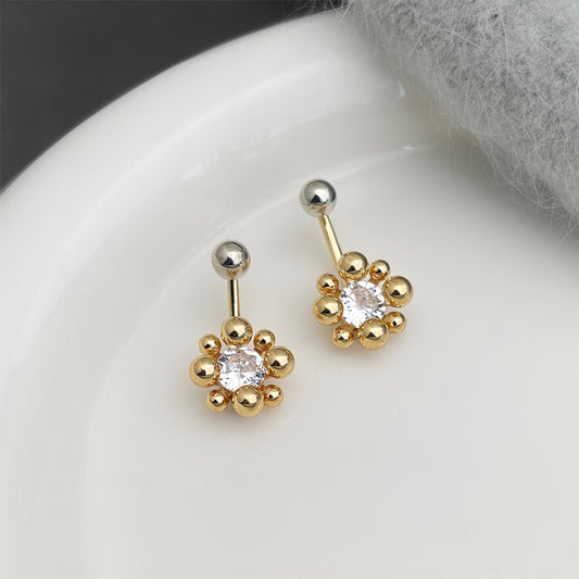 A廠 日韓款一款兩戴花鋯石耳環 批發 折扣@洽客服 26.01.W1「4663」