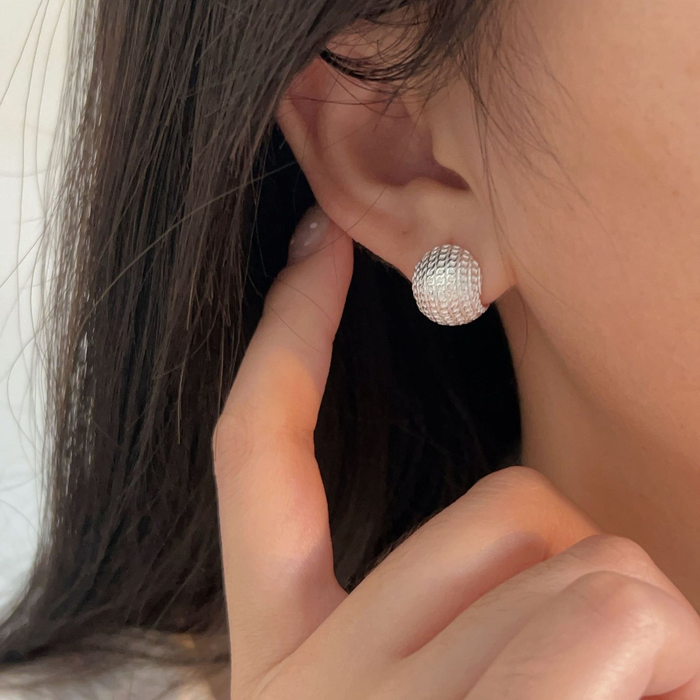 C3廠 韓國韓版蛇紋球形S925純銀耳環 批發 折扣@洽客服 25.12.W2「hes415」