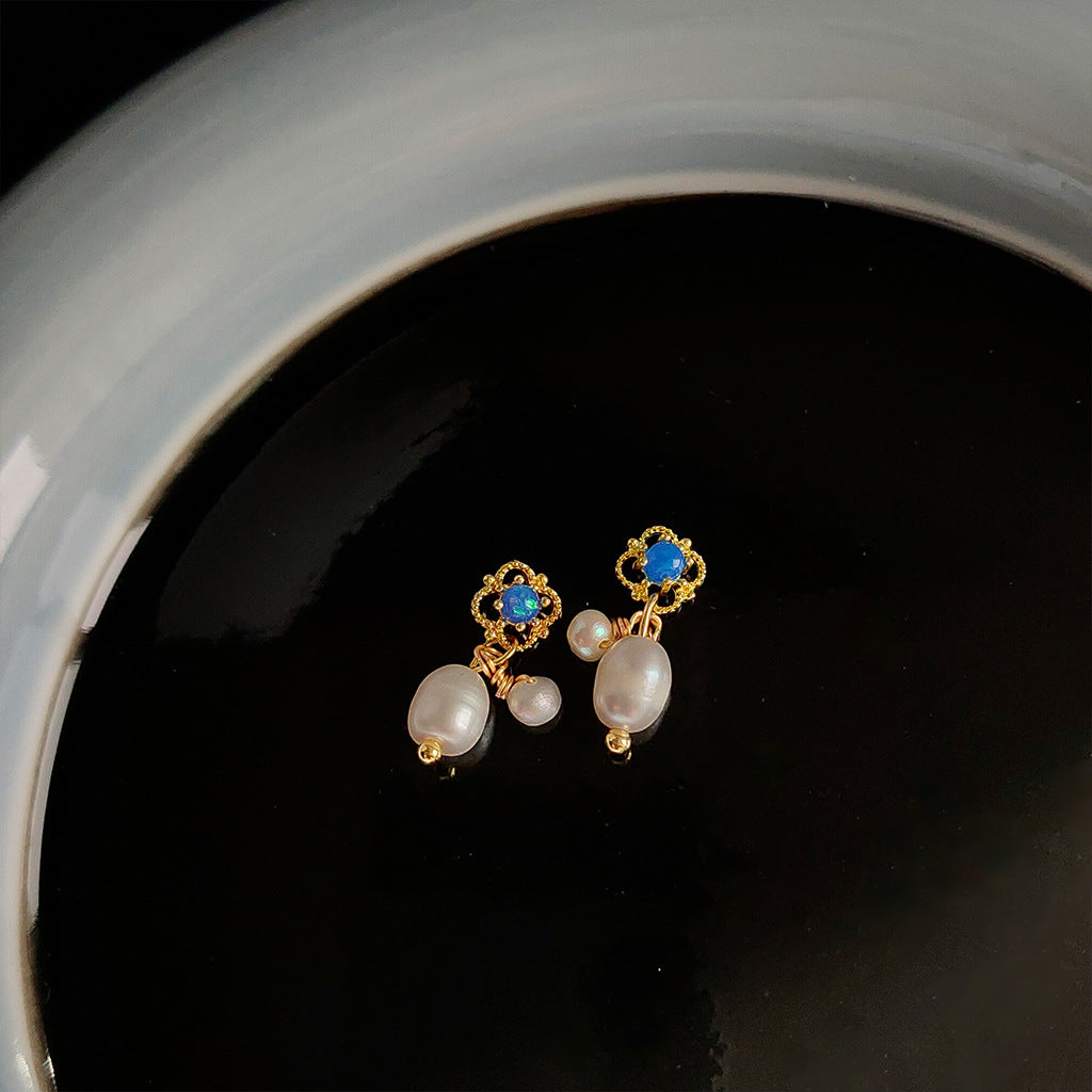 A廠 韓系復古宮廷風淡水珍珠環保銅銀針耳環批發 折扣@洽客服 26.03.10「A907」