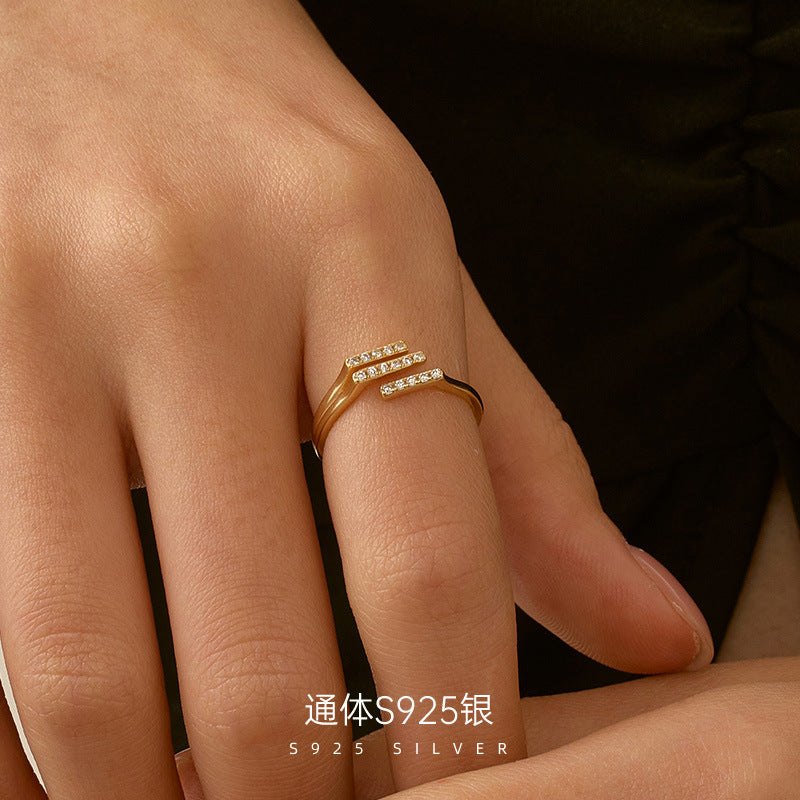 C廠 韓系平衡木S925純銀開口戒指批發 折扣@洽客服 26.08.W2「RS3994」