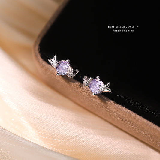 C廠 韓國韓版變藍鋯石蝴蝶S925純銀耳環 批發 折扣@洽客服 26.01.W1「E6007」