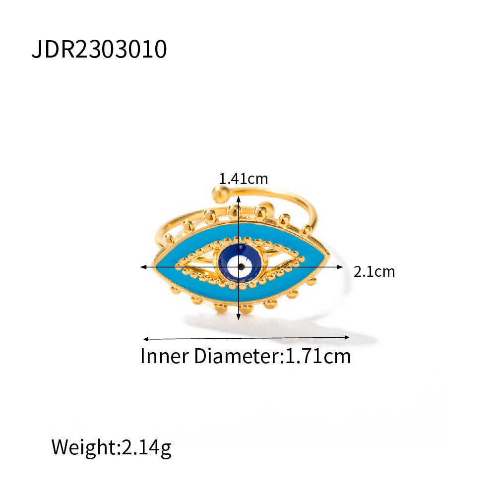 D廠【JDR202258】藍色滴油惡魔之眼戒指23.06.W3