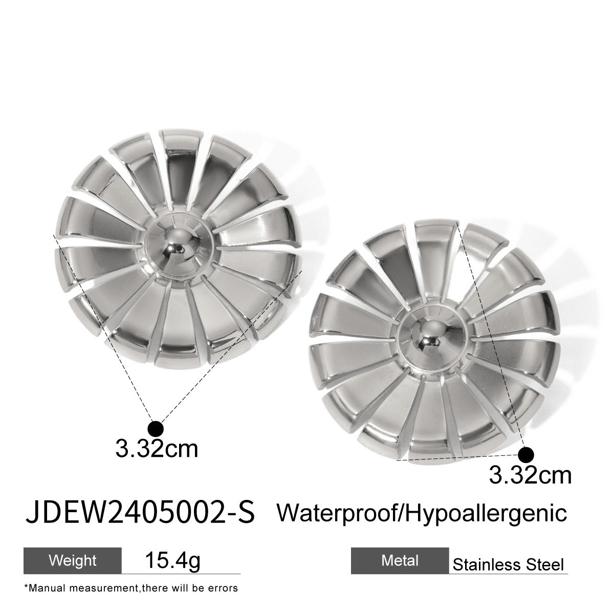 B廠 歐美款 EMMA 不鏽鋼鍍18K金耳環「JDEW2405002，JDEW2405002-S」24.10.W1 批發折扣@洽客服