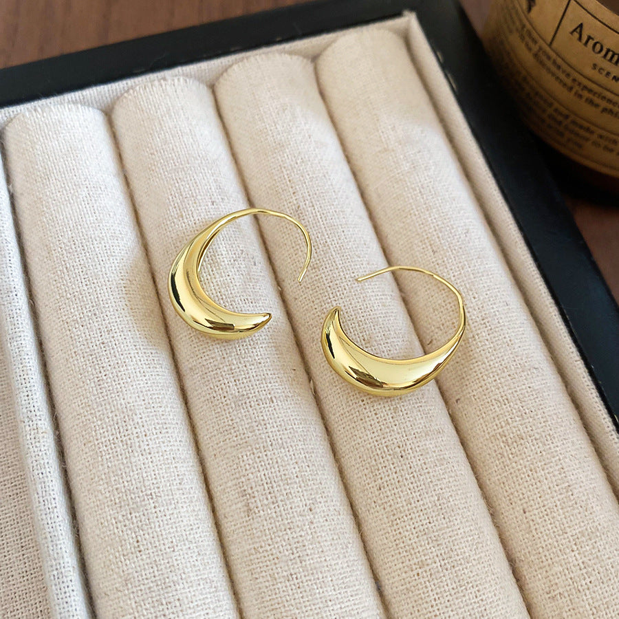 A2廠 韓國韓版金屬感幾何橢圓形電鍍14k真金銀針耳環 批發 折扣@洽客服 25.11.W1「HE29001」