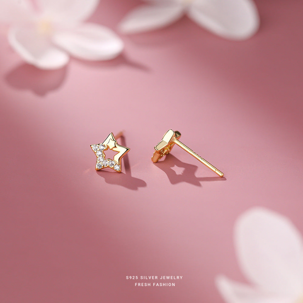 C廠 韓國韓版金閃閃星星S925純銀耳環 批發 折扣@洽客服 25.11.W3「E4331」