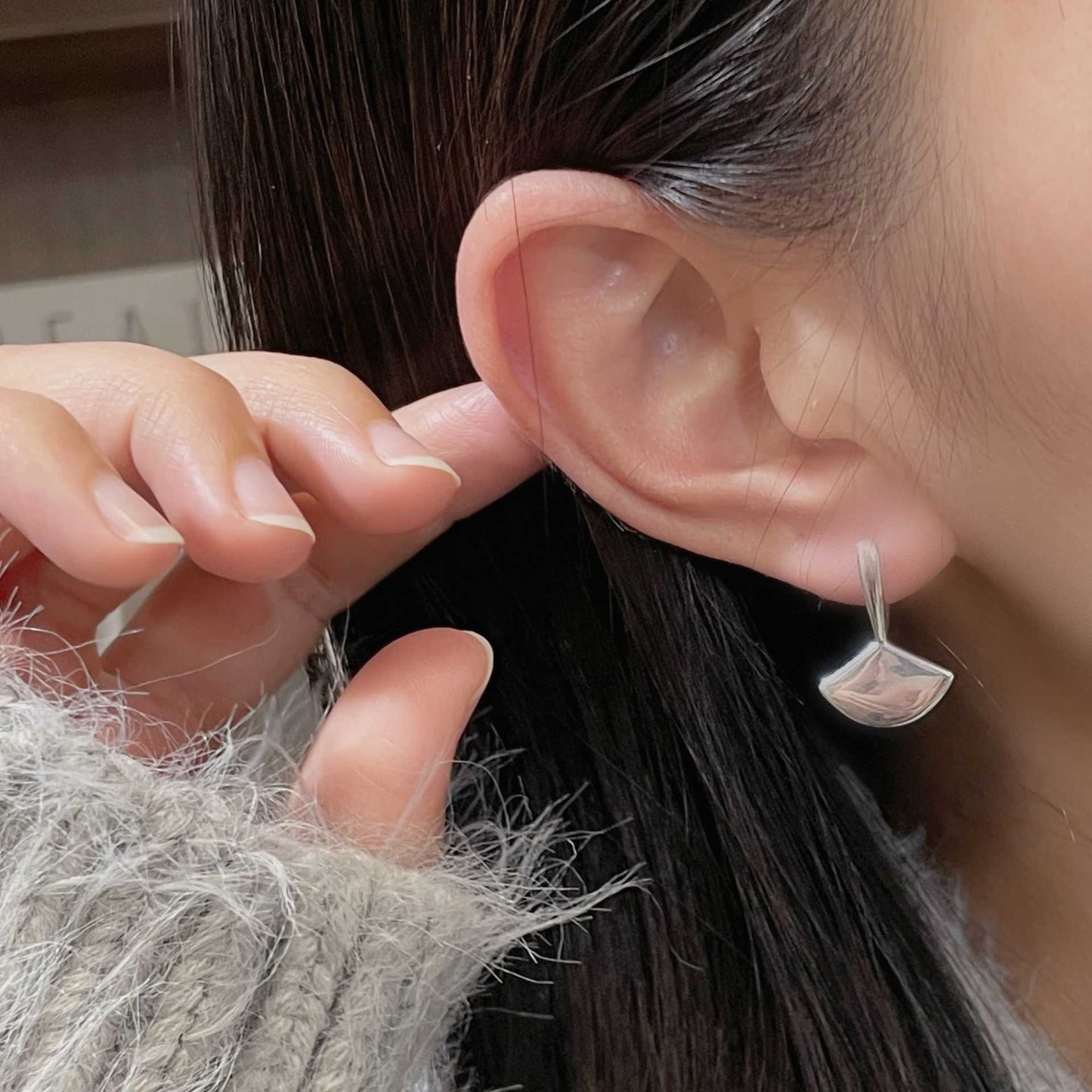 C2廠 S925純銀 ｜ 韓國韓版幾何扇子耳環 批發 折扣@洽客服 26.01.W2 「XSE2214」