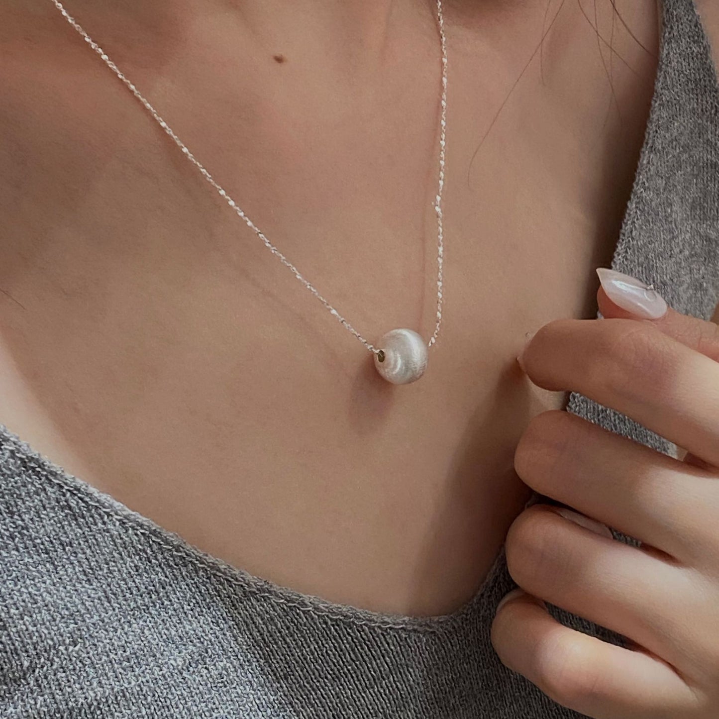 C2廠 韓國韓版磨砂原子S925純銀項鍊 批發 折扣@洽客服 25.11.W3「SN3421」