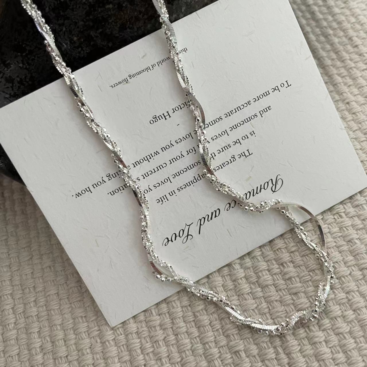 C2廠 韓國韓版重磅三編時尚閃光S925純銀項鍊 批發 折扣@洽客服 25.11.W3「SN3511」