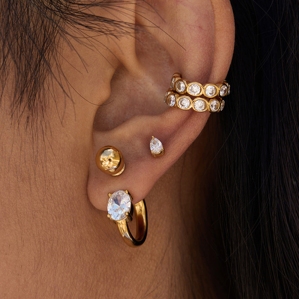 B廠 歐美款 MADISON 鈦鋼鍍18K金耳骨夾 批發 折扣@洽客服 25.11.W2 「JDE0307049」