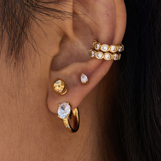 B廠 歐美款 MADISON 鈦鋼鍍18K金耳骨夾 批發 折扣@洽客服 25.11.W2 「JDE0307049」