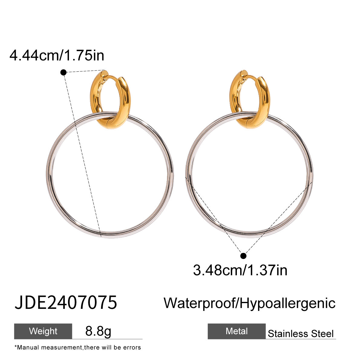 B廠 歐美款 WENDY  鈦鋼鍍18K金耳環「JDE2407075」25.01.W1 批發折扣@洽客服