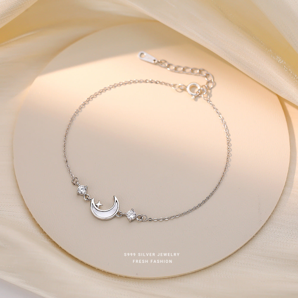 C廠 韓國韓版白貝月亮S999純銀手鍊 批發 折扣@洽客服 25.12.W4「L1244」
