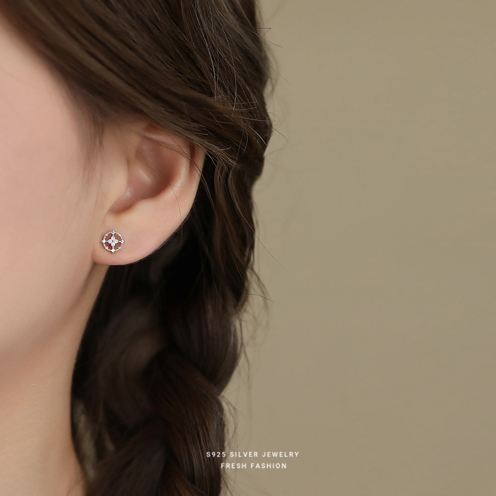 C廠 韓國韓版十字圓圈S925純銀耳環 批發 折扣@洽客服 24.11.W2「E5768」