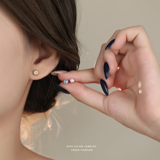 C廠 韓國韓版圓形幾何S999純銀耳環 批發 折扣@洽客服 25.11.W1「E5674」