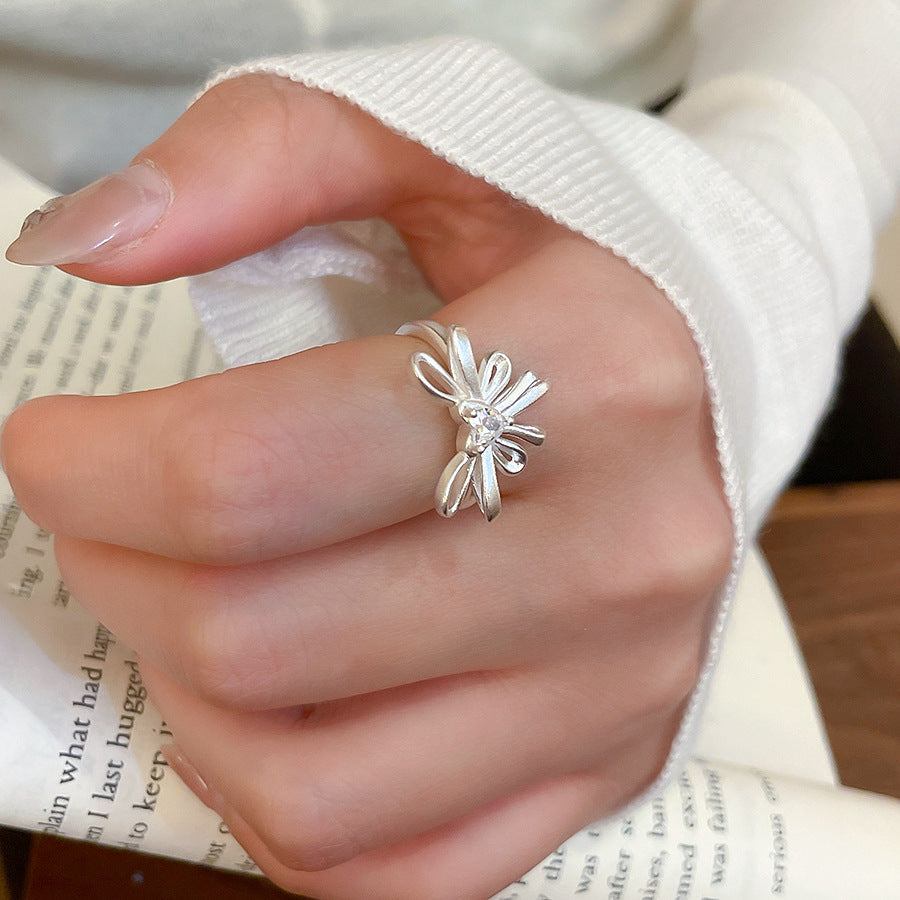 A2廠 韓國韓版鋯石蝴蝶結開口戒指批發 折扣@洽客服 26.03.W3「HR3014」