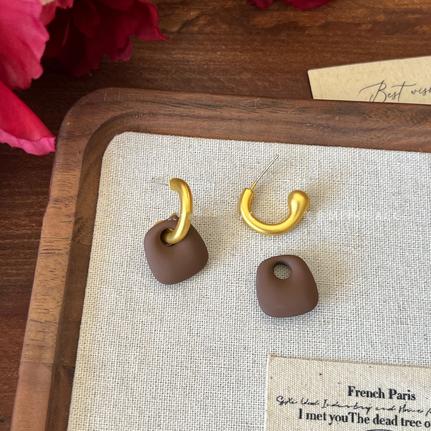 A2廠 韓國韓版磨砂霧面幾何C型吊墜銀針耳環 批發 折扣@洽客服 25.10.W5「WE4807」