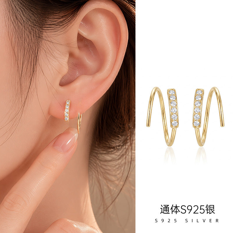 C廠 韓系旋轉鋯石S925純銀耳環批發 折扣@洽客服 26.09.W1「ES4001」