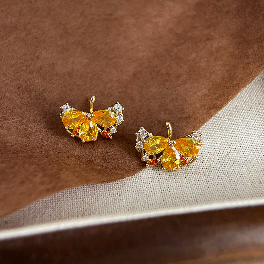 A廠 日韓款 微鑲鋯石銀杏葉銀針耳環 批發 折扣@洽客服 25.10.W5「4883」