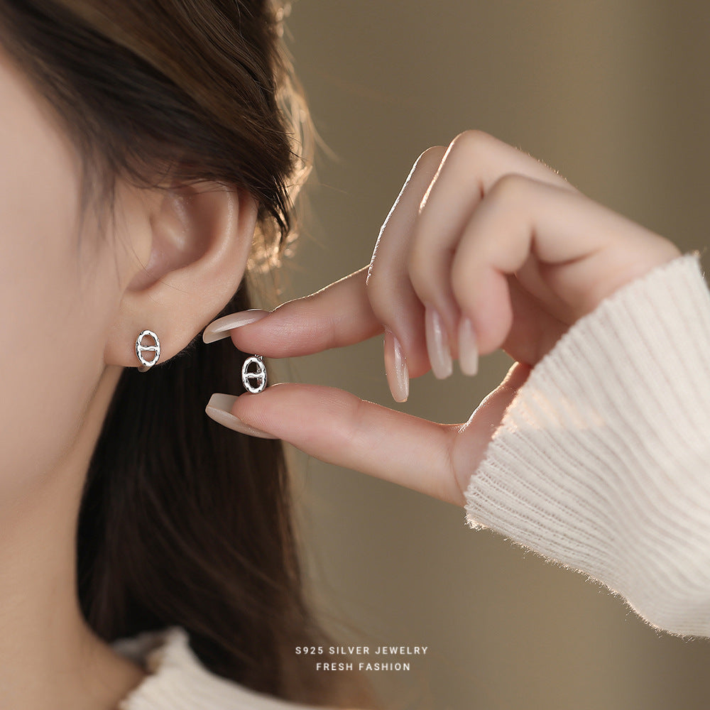 C廠 S925純銀｜韓國韓版 豬鼻子耳環 26.02.W1「E6122」