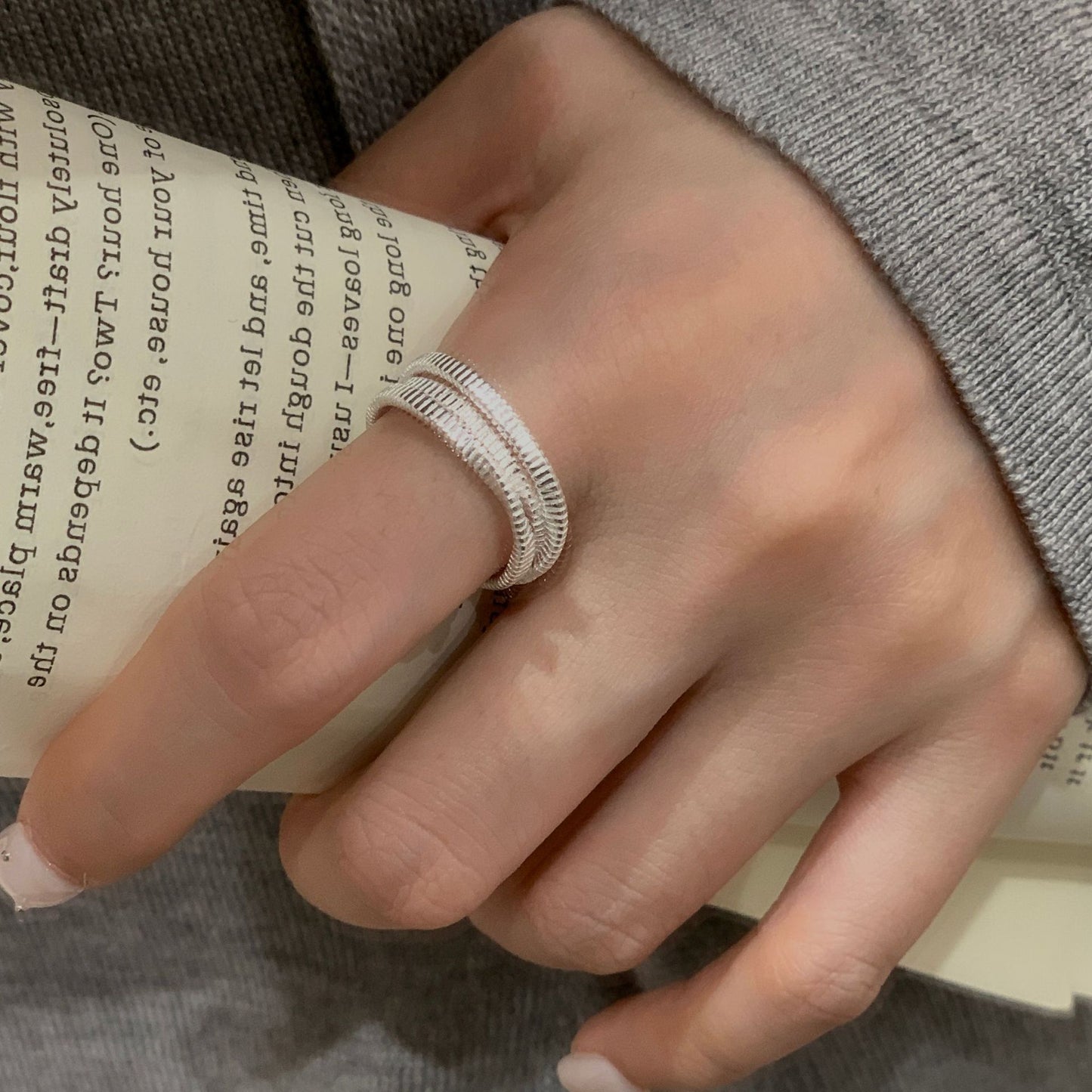 C2廠 韓國韓版復古編織紋理S925銀戒指 批發 折扣@洽客服 25.11.W1「SR1448」