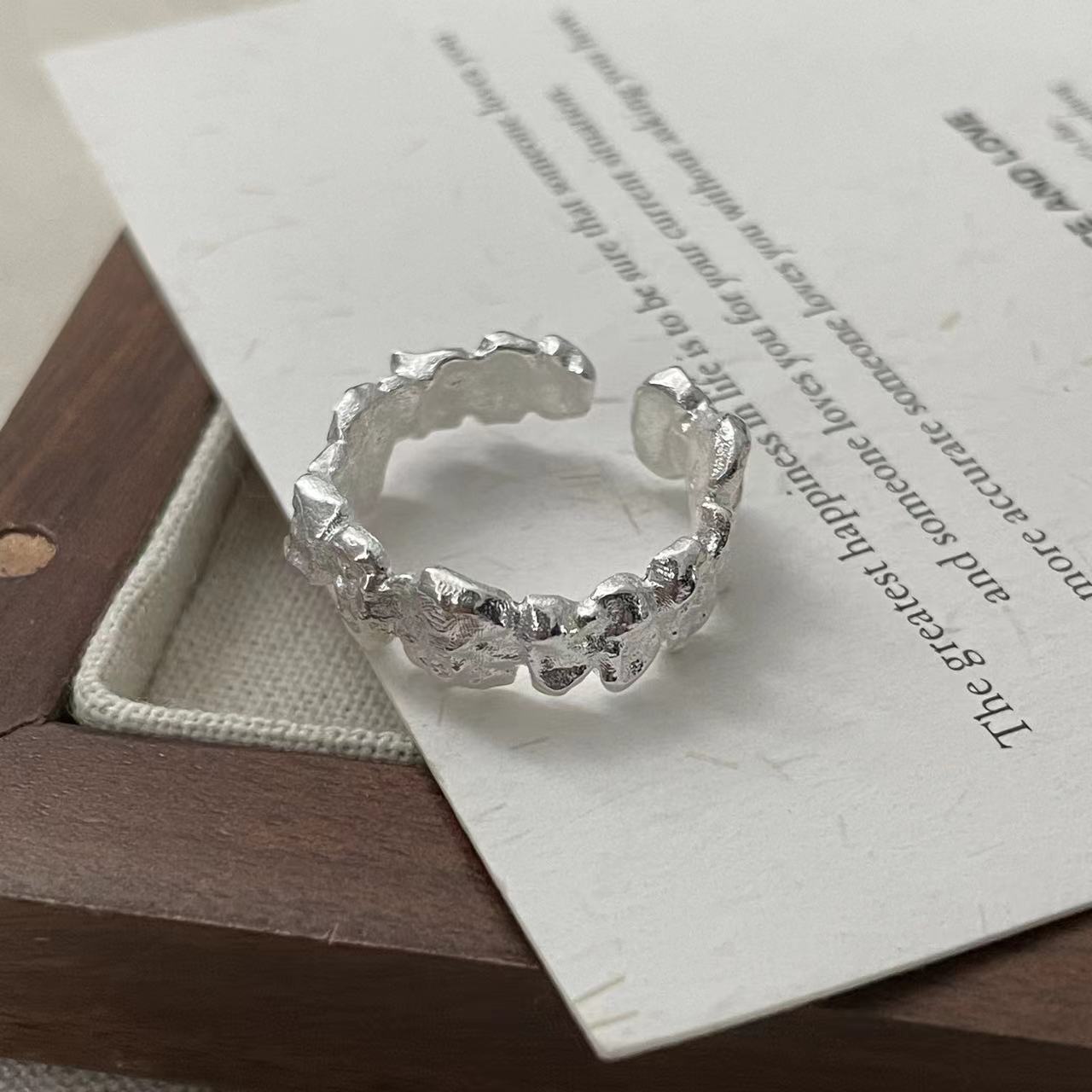 C2廠 韓國韓版褶皺小石S925純銀戒指 批發 折扣@洽客服 25.11.W3「SR1453」