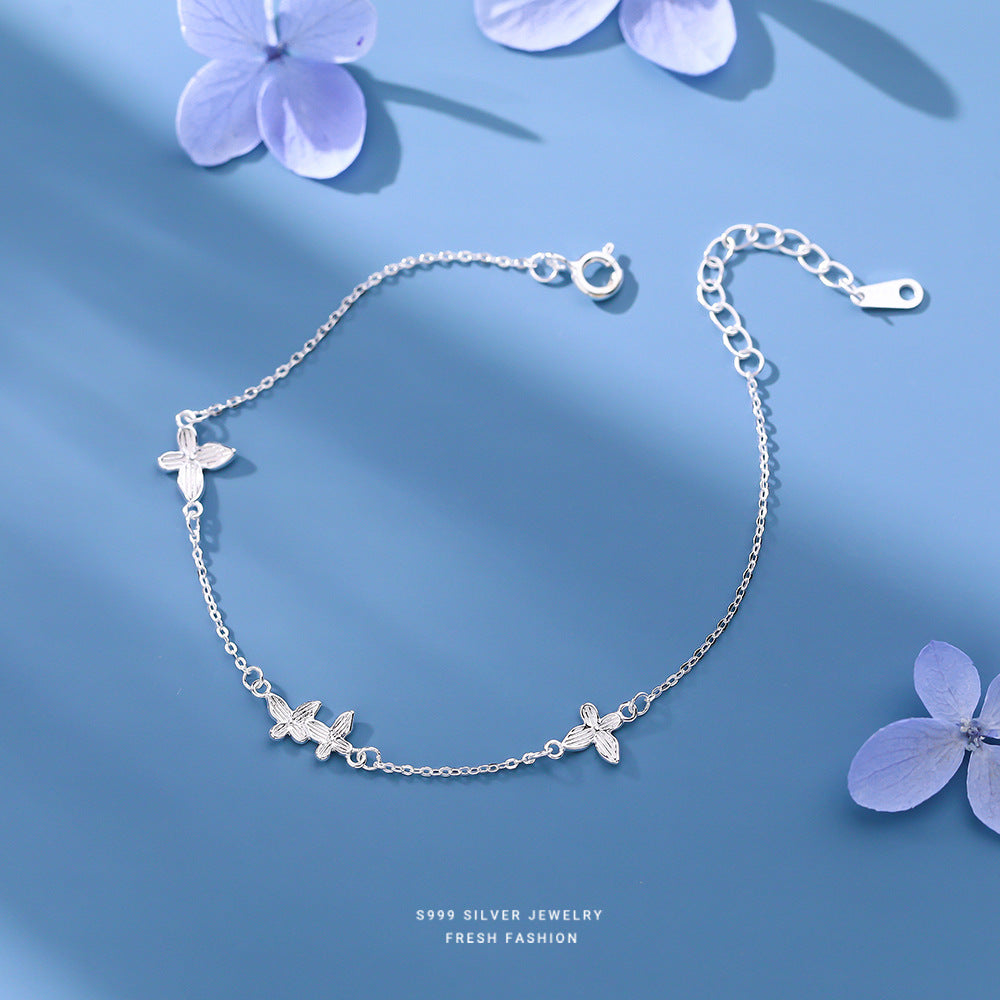 C廠 韓國韓版條紋蝴蝶S999純銀手鍊 批發 折扣@洽客服 25.12.W1「L1235」