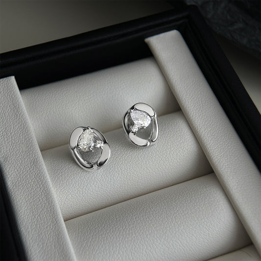 A2廠 日韓款個性冷淡風微鑲鋯石銀針耳環 批發 折扣@洽客服 25.12.W1「6807」