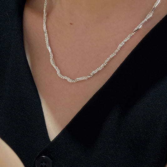 C2廠 韓國韓版重磅三編時尚閃光S925純銀項鍊 批發 折扣@洽客服 25.11.W3「SN3511」