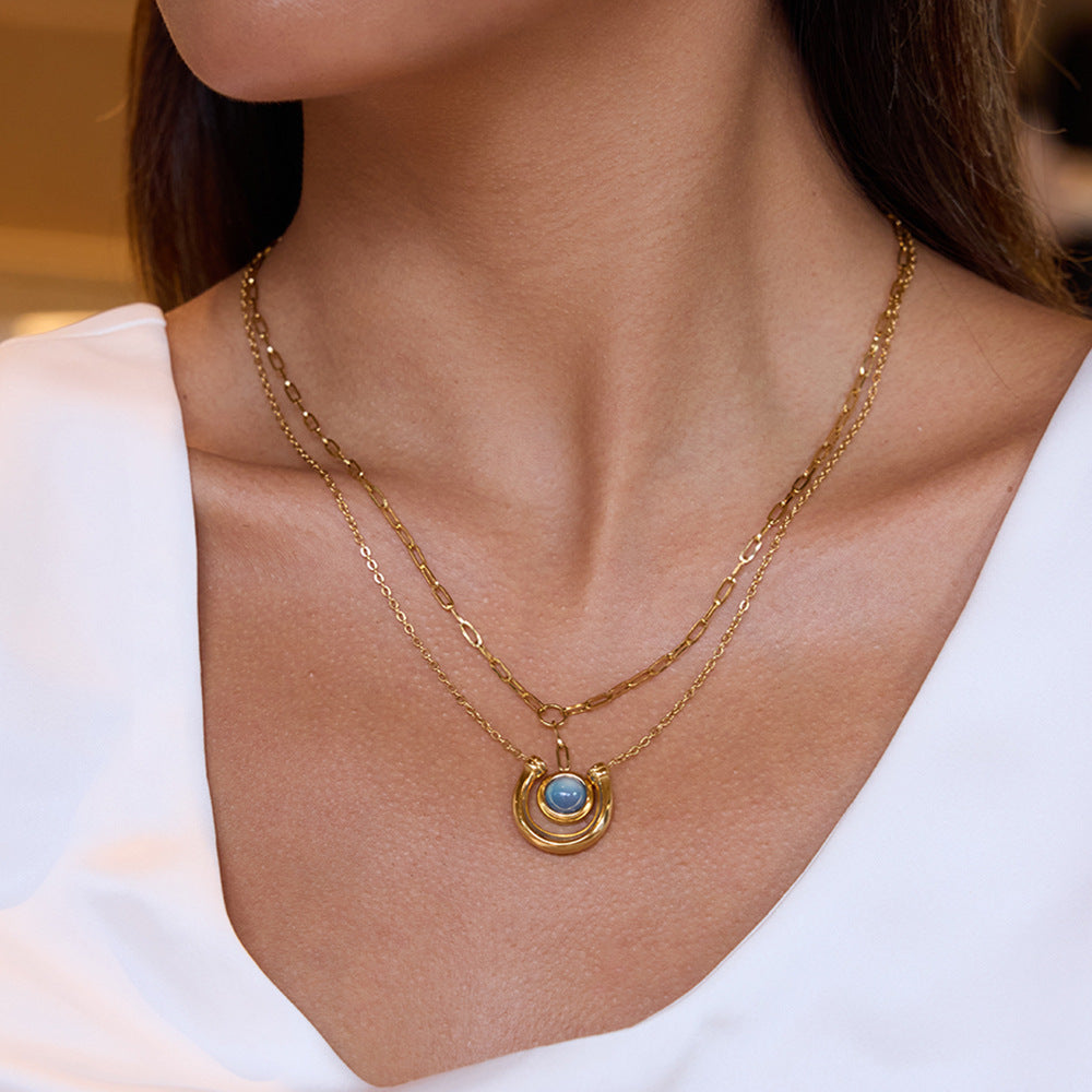 B廠 歐美款 馬術系列馬蹄 鈦鋼鍍18K金項鍊 批發 折扣@洽客服 25.10.W5「JDN0306075 JDN0306076 」