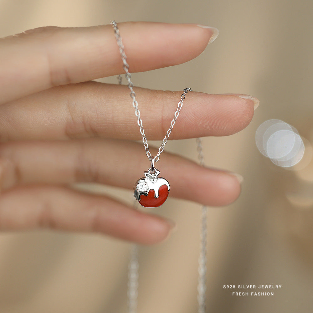C廠 S925純銀｜韓國韓版浪漫紅蘋果項鍊 26.02.W1「YA0583」