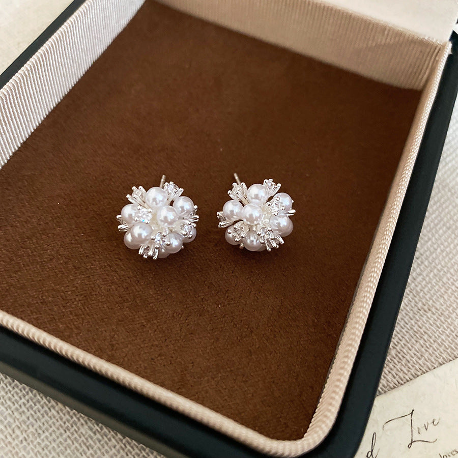 A2廠 韓國韓版珍珠方形褶皺花朵銀針耳環 批發 折扣@洽客服 25.11.W1「HE29036-HE29037」