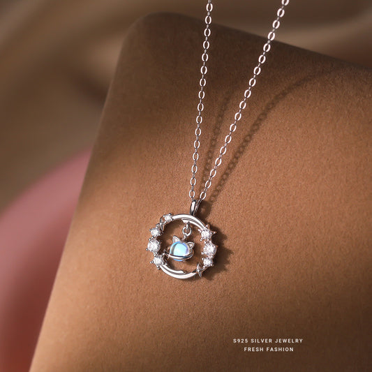 C廠 韓國韓版幻彩貓星球S925純銀項鍊 批發 折扣@洽客服 25.12.W3「YA0521」