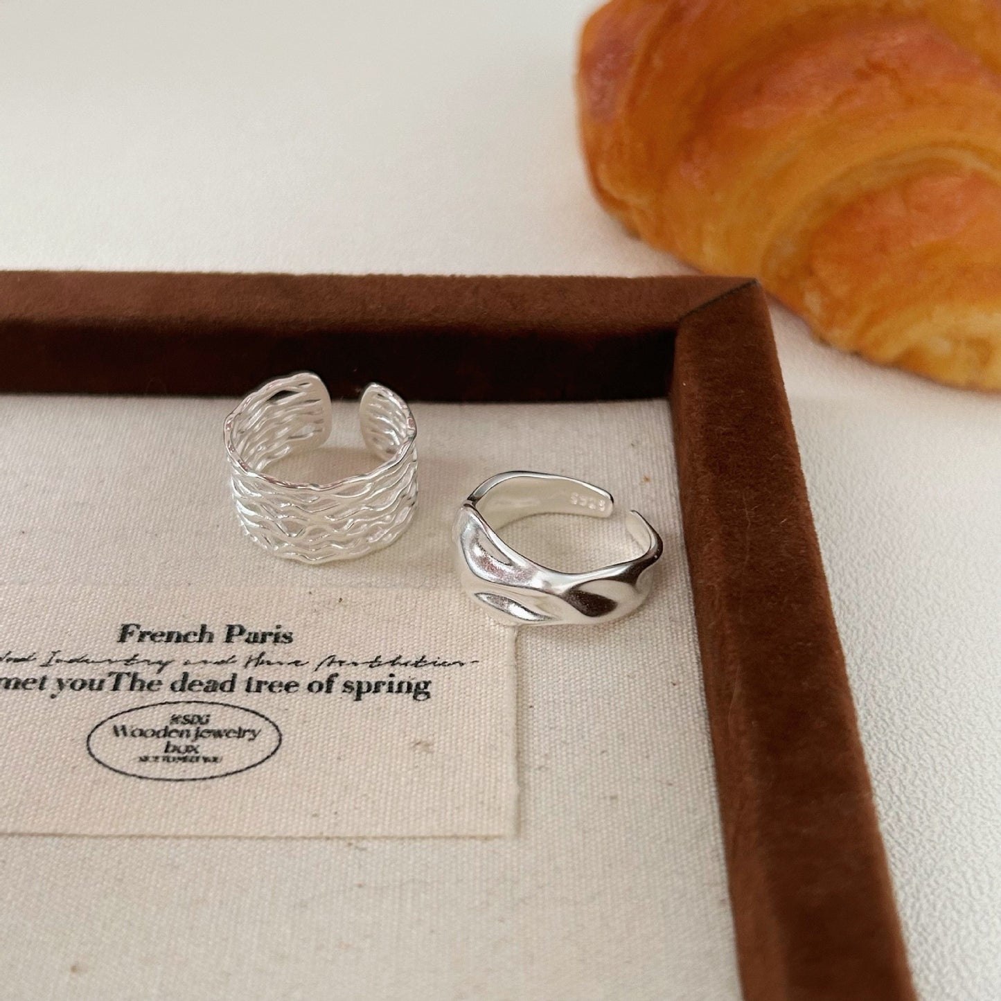 C3廠 韓國韓版不規則紋理重工S925純銀戒指 批發 折扣@洽客服 25.10.W5「hjz420 hjz418」