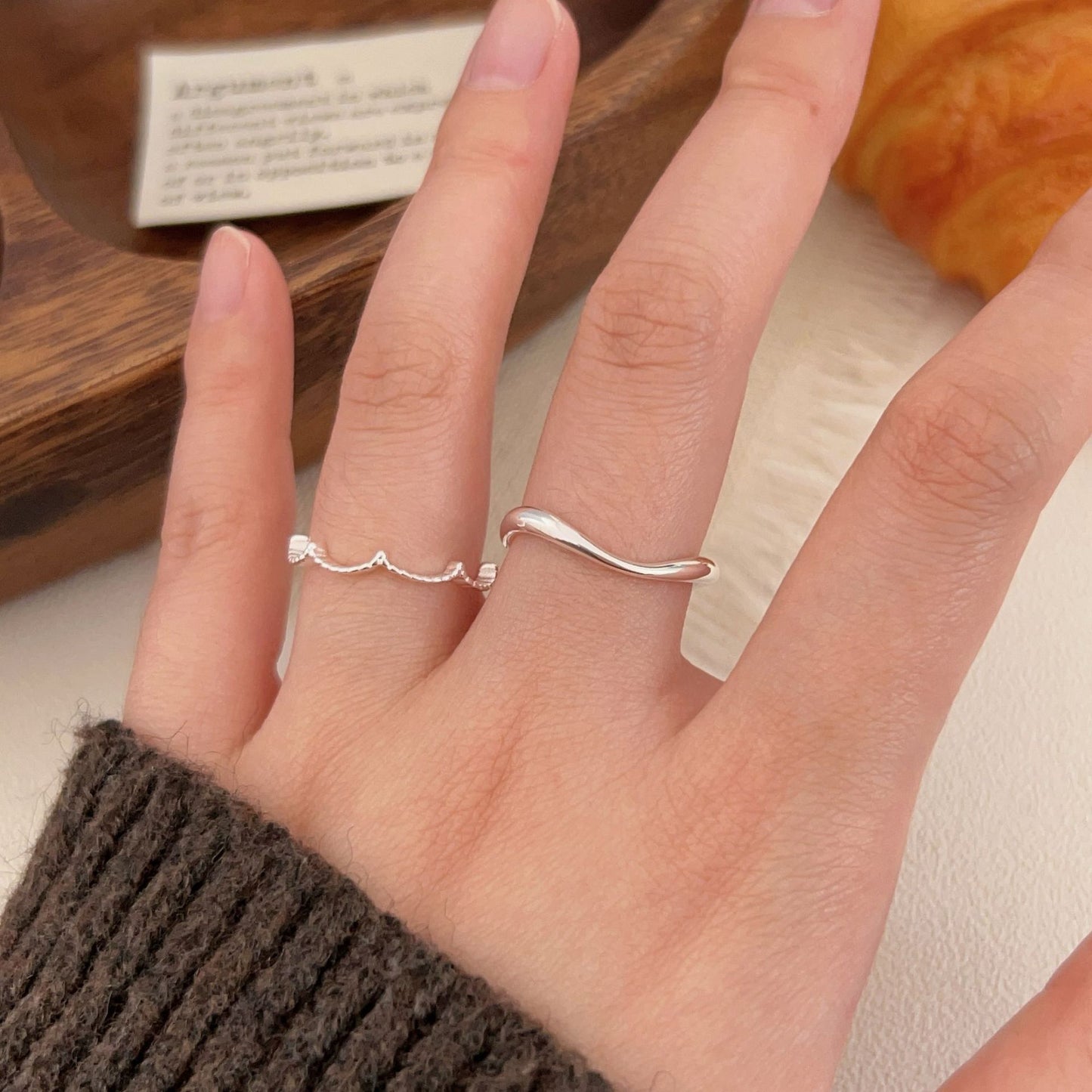 C3廠 韓國韓版幾何波浪S925純銀戒指 批發 折扣@洽客服 26.04.W3「HJZ439 hjz417」