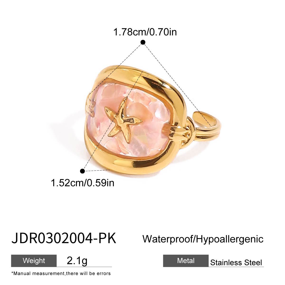 B廠 歐美款ESTHER 鈦鋼鍍18K金戒指 批發 折扣@洽客服 25.12.W3「JDR0210001,JDR0302004-PK,JDR0306055-PS」