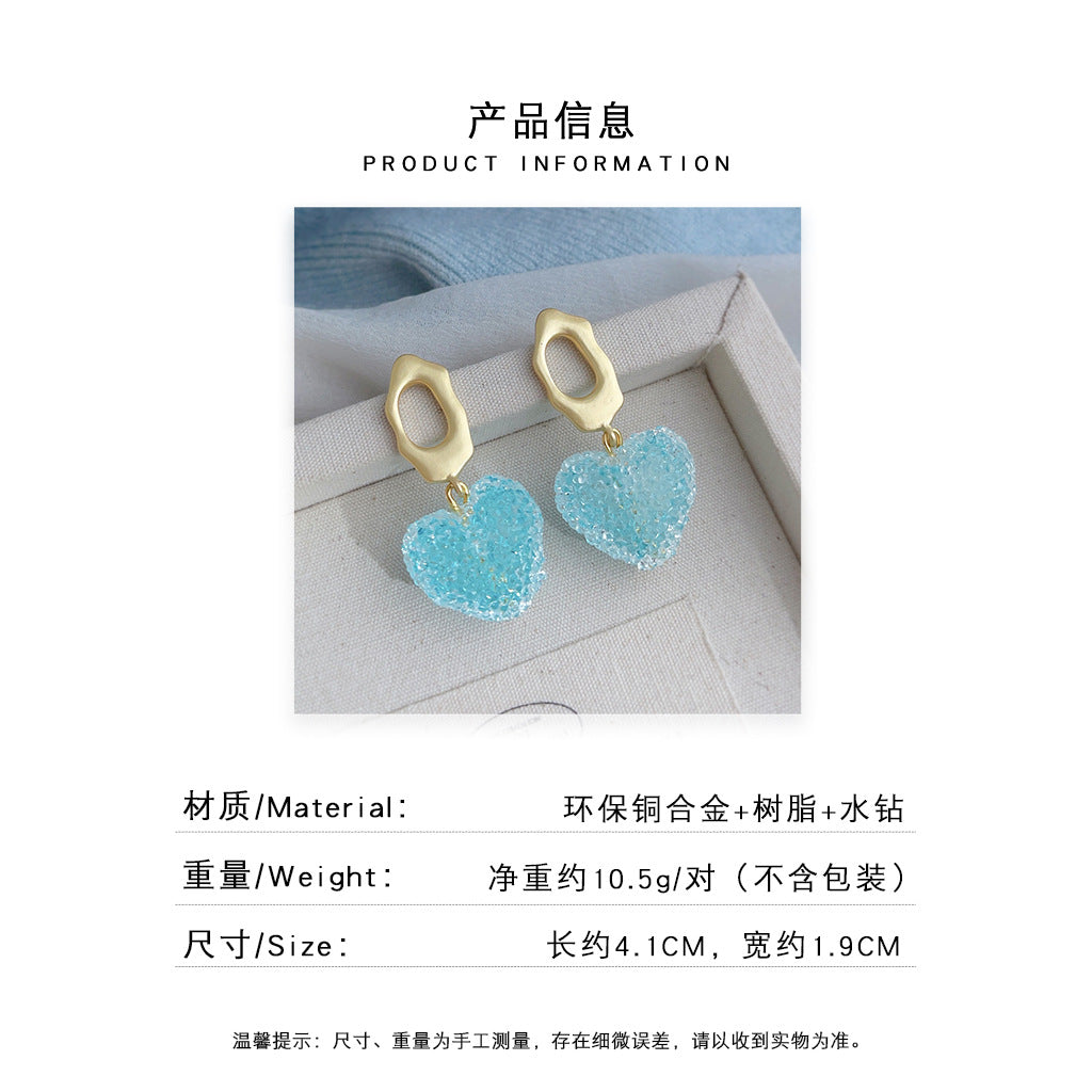 A廠 日韓系小清新冰藍砂糖耳環批發 折扣@洽客服 26.08.W3「1889」