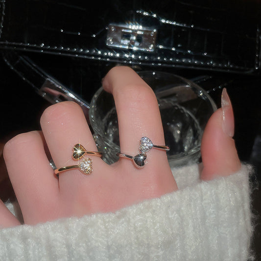 A2廠 韓國韓版鋯石愛心銅鍍18k真金開口戒指 批發 折扣@洽客服 26.02.W3「HR2933」