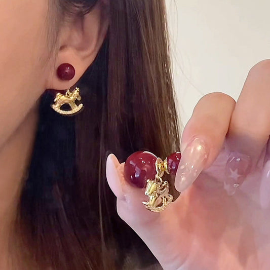 A2廠 韓國韓版鋯石圓形小馬電鍍18K真金銀針耳環 批發 折扣@洽客服 25.12.W1「WE5290-1」