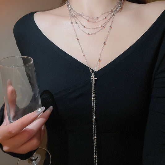 A2廠 韓國韓版多層鏈十字架項鍊 批發 折扣@洽客服 25.10.W5「HN10141」