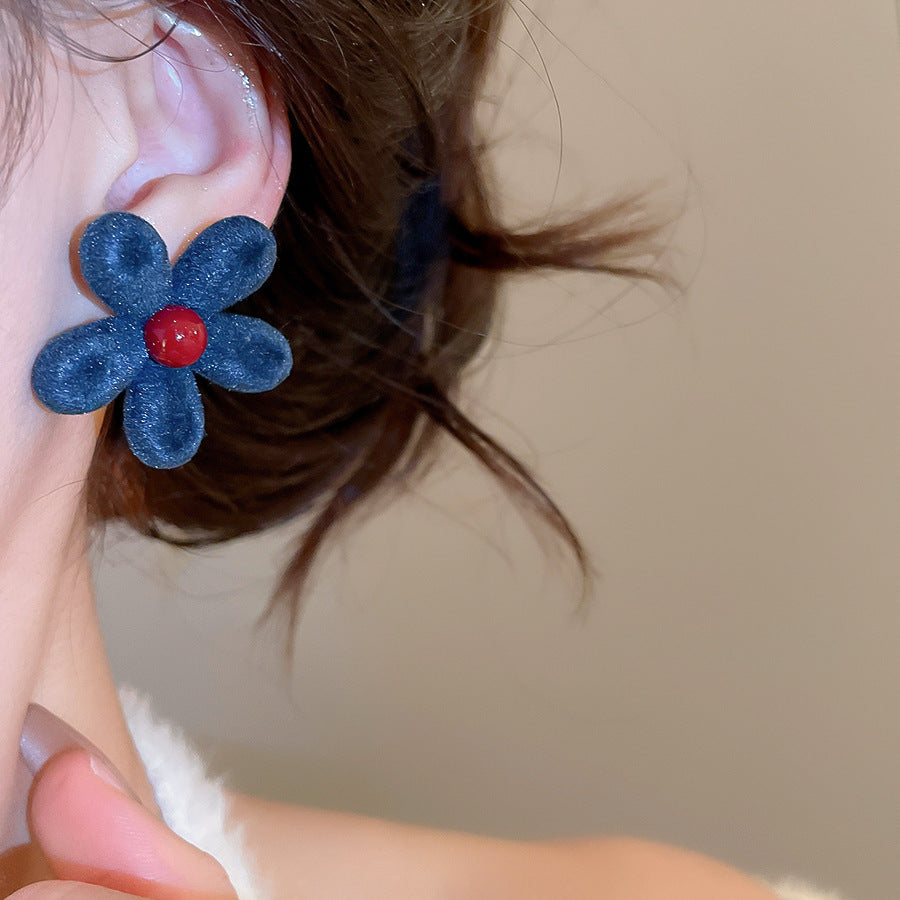 A2廠 韓國韓版壓克力植絨花朵銀針耳環 批發 折扣@洽客服 25.11.W2「HE29154」