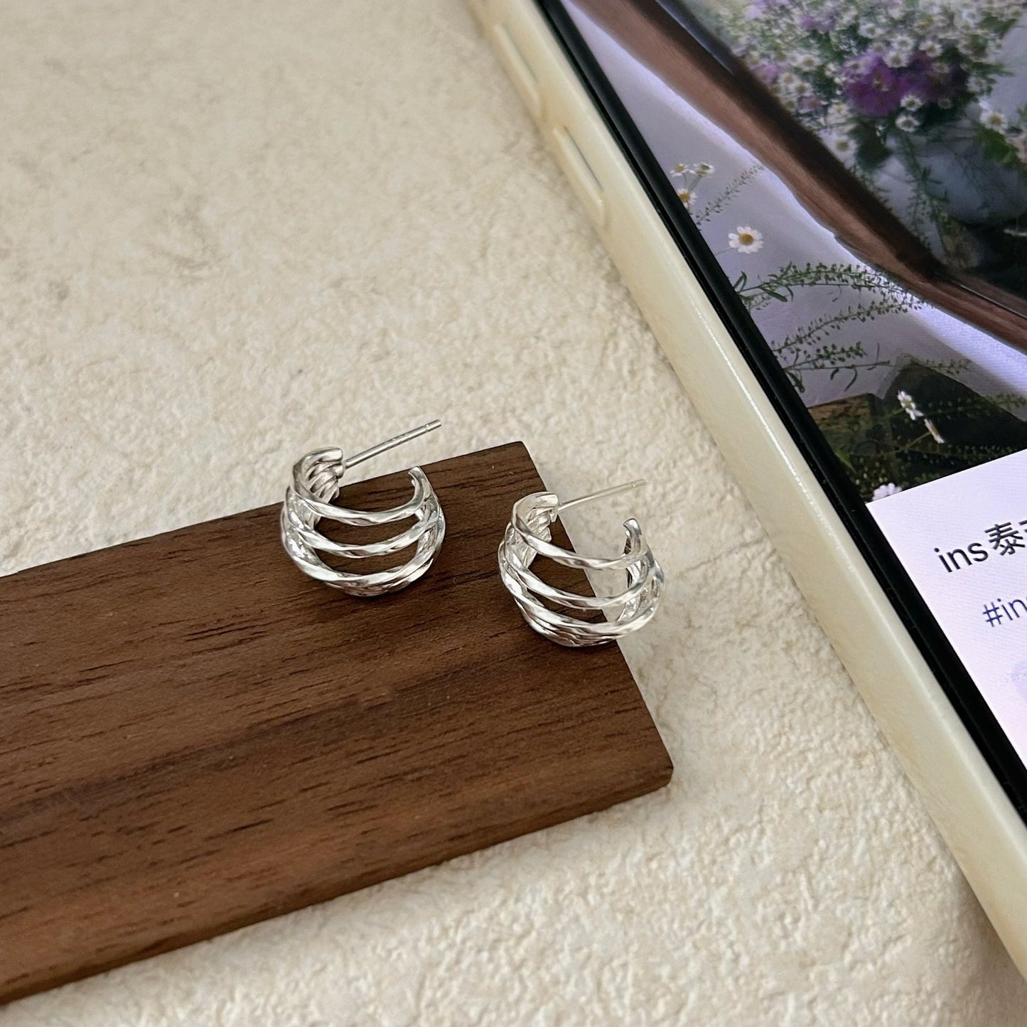 C3廠 韓國韓版S925純銀｜幾何多層C型耳環 批發 折扣@洽客服 26.02.W3「ES162」