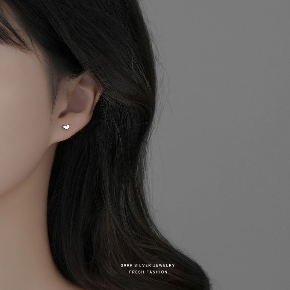 C廠 韓國韓版小銀豆愛心s999足銀耳環批發 折扣@洽客服 26.03.W2「CE047 F1444」