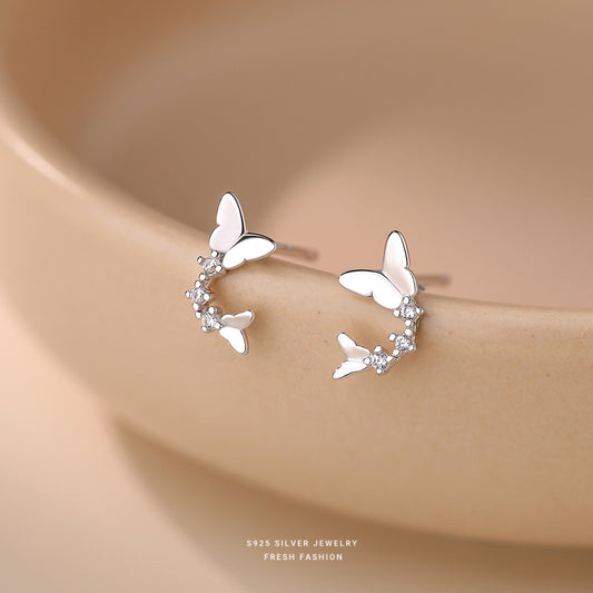 C廠  S925純銀｜韓國韓版小清新蝴蝶耳環 批發 折扣@洽客服 26.01.W3「E6069」