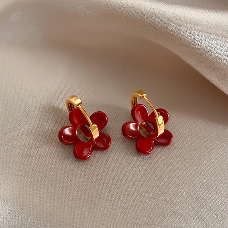 A2廠 韓國韓版噴漆花朵吊墜銀針耳環 批發 折扣@洽客服 25.11.W1「WE4988」