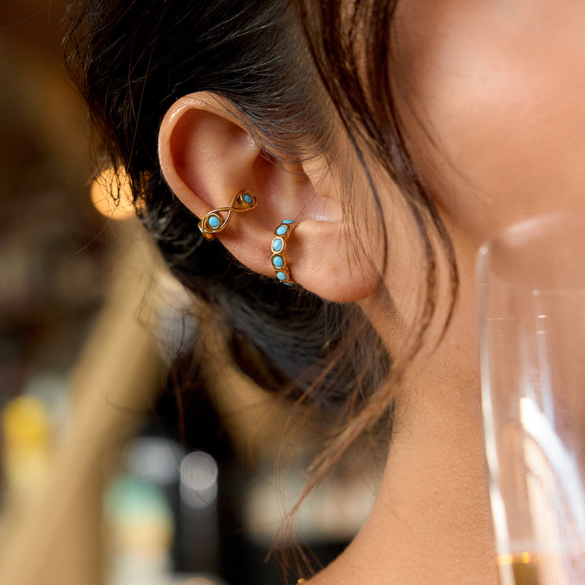 B廠 歐美款 GRACE 鈦鋼鍍18K金耳骨夾 批發 折扣@洽客服 25.11.W2  「JDE0307070」