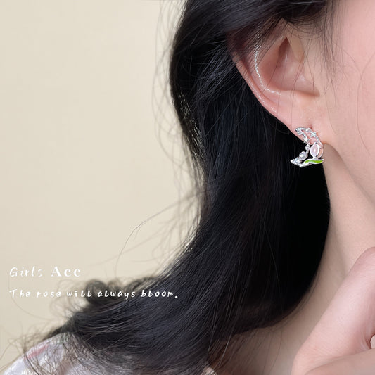 A廠 韓系甜美鬱金香花朵銀針耳環 批發 折扣@洽客服 25.07.W3「4710」