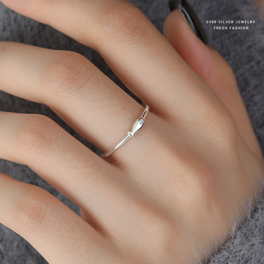 C廠 韓國韓版簡約錦鯉小魚S999純銀戒指批發 折扣@洽客服 26.03.W3「K2100」
