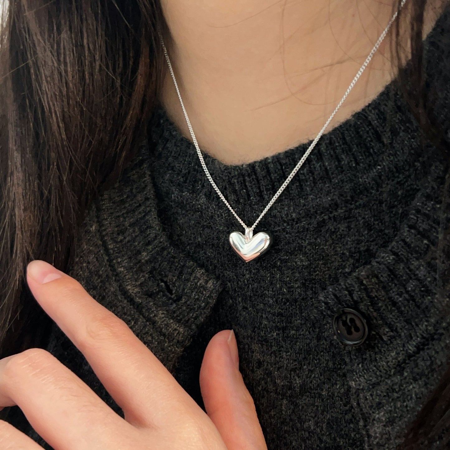 C3廠 韓國韓版眷愛之心2面戴 S925純銀項鍊批發 折扣@洽客服 25.03.W2「xl142」