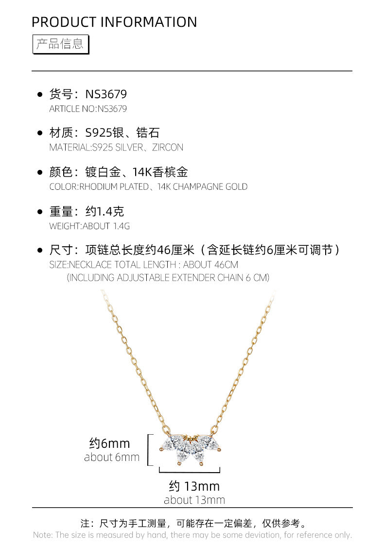 C廠 韓系四葉S925純銀項鍊批發 折扣@洽客服 26.07.W1「NS3679」